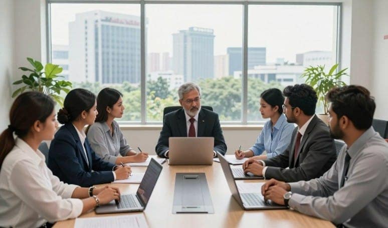 Foreign investors discussing RJSC company registration process in Bangladesh