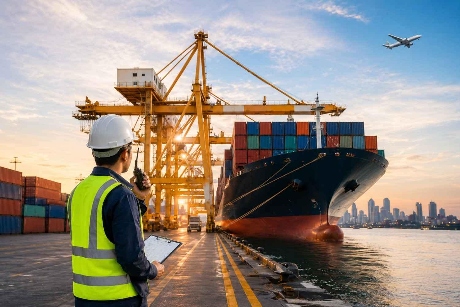 Container shipping port for foreign trade and export business Bangladesh