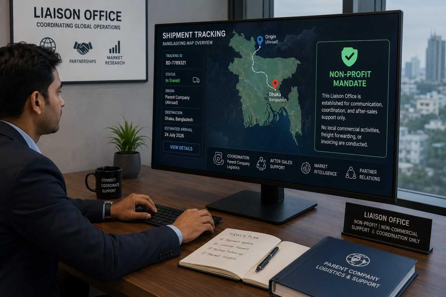 Liaison office in Bangladesh for foreign company market research and coordination